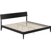 Bradford King Platform Bed in Black Finish Wood