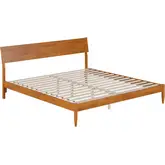 Bradford King Platform Bed in Light Toffee Finish Wood
