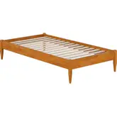 Pasadena 12" Twin Platform Bed Frame in Light Toffee Finish Wood