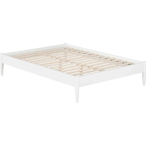 Pasadena 14" Full Platform Bed Frame in White Finish Wood