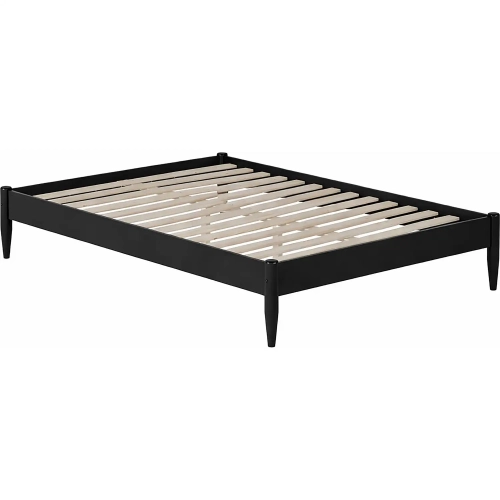 Pasadena 12" Full Basic Platform Bed Frame in Black Finish Wood