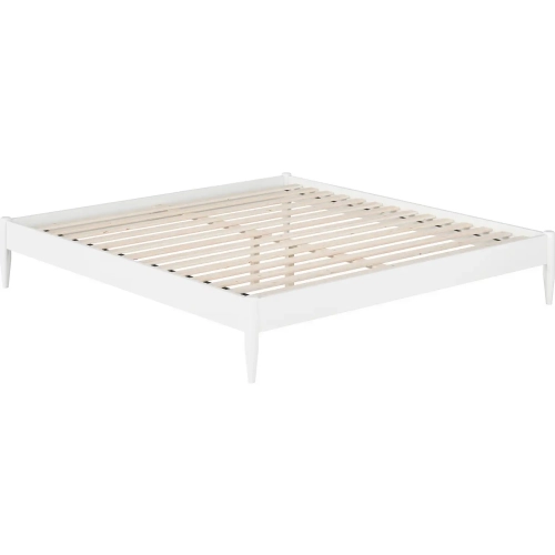 Pasadena 14" King Platform Bed Frame in White Finish Wood