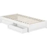 Barcelona Twin XL Panel Platform Bed with Drawers in White