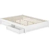 Barcelona Queen Panel Platform Bed with Drawers in White