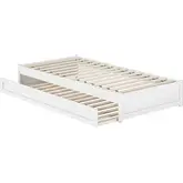 Barcelona Twin XL Panel Platform Bed with Twin XL Trundle in White