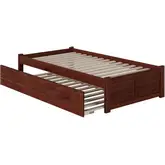 Concord Twin XL Bed with Footboard & Twin Extra Long Trundle in Walnut
