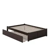 Urban Concord Full Bed with Flat Panel Footboard & Trundle in Espresso