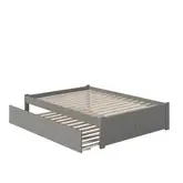 Concord Queen Bed with Footboard & Twin Extra Long Trundle in Grey