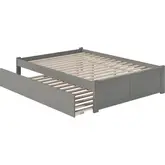 Concord King Platform Bed with Footboard & Twin XL Trundle in Grey Finish Wood