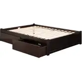 Urban Concord King Bed with Flat Panel Footboard & 2 Urban Bed Drawers in Espresso