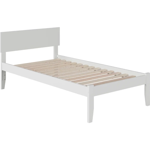 Orlando Twin XL Bed with Open Footboard in White