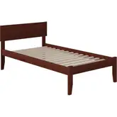Orlando Twin XL Bed with Open Footboard in Walnut