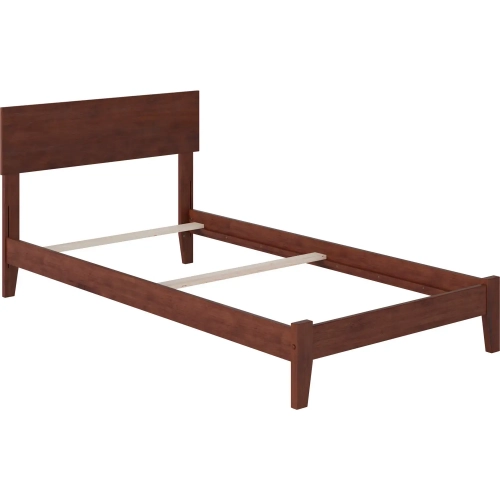 Orlando Twin XL Bed with Open Footboard & Turbo Charger in Walnut