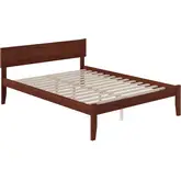 Orlando Queen Bed with Open Foot Rail in Antique Walnut