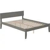 Orlando Queen Platform Bed with Open Footboard in Atlantic Grey