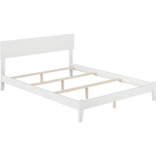 Orlando Queen Bed with Open Footboard & Turbo Charger in White