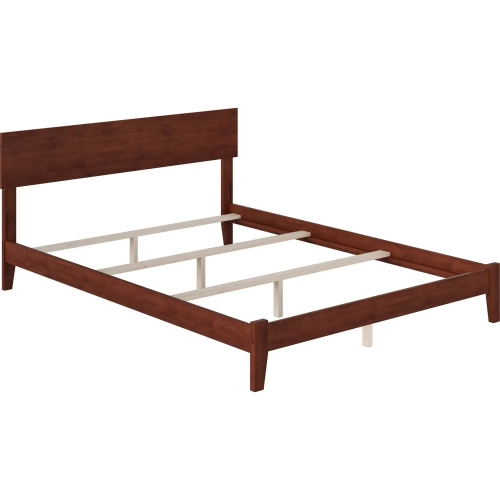 Orlando Queen Bed with Open Footboard & Turbo Charger in Walnut