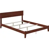 Orlando Queen Bed with Open Footboard & Turbo Charger in Walnut