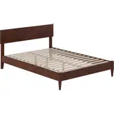 Aria Full Low Profile Platform Bed with USB in Walnut Finish Wood