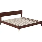 Aria King Low Profile Platform Bed with USB in Walnut Finish Wood