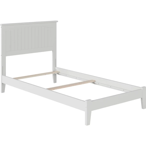 Nantucket Twin XL Bed with Open Footboard & Turbo Charger in White