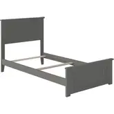 Nantucket Twin XL Bed with Matching Footboard in Atlantic Grey