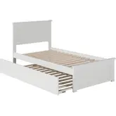 Nantucket Twin Extra Long Bed with Footboard & Twin Extra Long Trundle in White