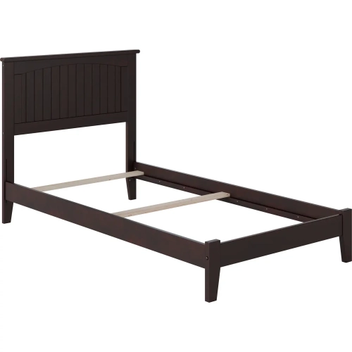 Nantucket Twin Bed with Open Footboard & Turbo Charger in Espresso