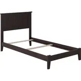 Nantucket Twin Bed with Open Footboard & Turbo Charger in Espresso