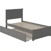 Nantucket Twin Platform Bed with Flat Footboard & Urban Trundle in Atlantic Grey