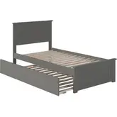Nantucket Twin Platform Bed with Footboard & Twin Trundle Bed in Atlantic Grey