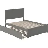 Nantucket Full Platform Bed with Flat Panel Foot Board & Full Urban Trundle Bed in Grey