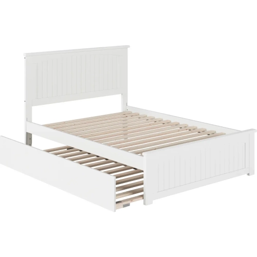 Nantucket Full Bed with Matching Footboard & Urban Trundle Bed in White