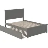 Nantucket Full Platform Bed with Matching Foot Board & Full Urban Trundle in Grey