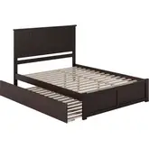 Nantucket Queen Platform Bed, Footboard, Turbo Charger & Twin XL Trundle in Espresso