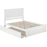 Nantucket Queen Platform Bed, Match Footboard, Turbo Charger & Twin XL Trundle in White