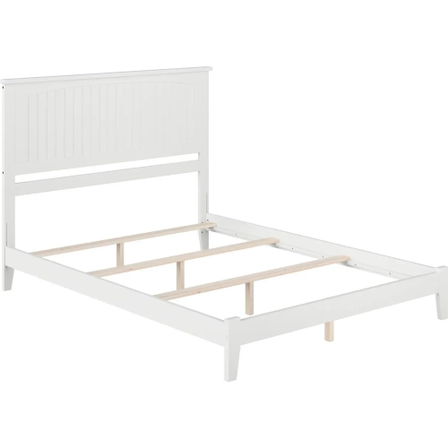 Nantucket King Bed with Open Footboard & Turbo Charger in White