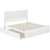 Nantucket King Platform Bed with Footboard, Twin XL Trundle & Charging in White