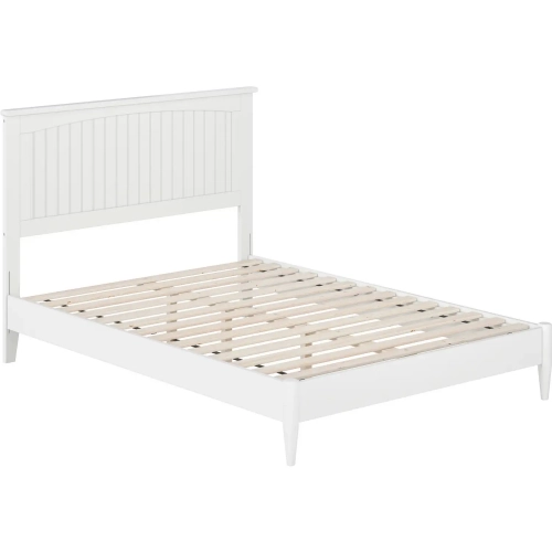 Naples Full Low Profile Platform Bed in White Finish Wood
