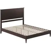 Naples Queen Low Profile Platform Bed in Espresso Finish Wood