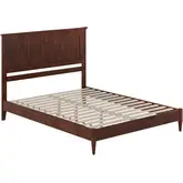 Naples Queen Low Profile Platform Bed in Walnut Finish Wood