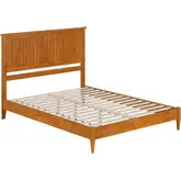 Naples Queen Low Profile Platform Bed in Light Toffee Finish Wood
