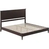 Naples King Low Profile Platform Bed in Espresso Finish Wood