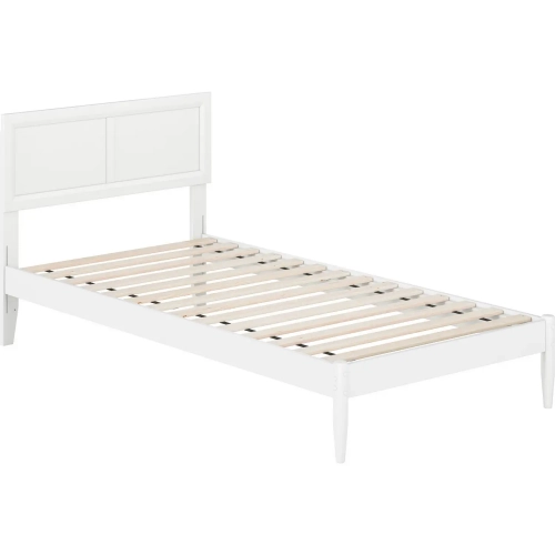 Ellarie Twin XL Platform Bed in White Finish Wood