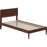 Ellarie Twin XL Platform Bed in Walnut Finish Wood