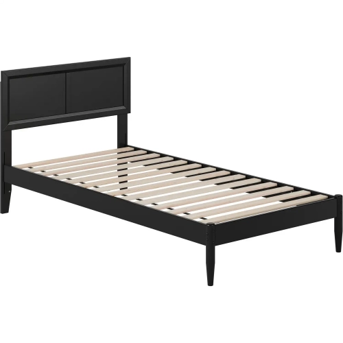 Ellarie Twin XL Platform Bed in Black Finish Wood