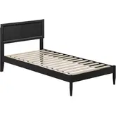 Ellarie Twin XL Platform Bed in Black Finish Wood
