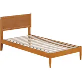 Ellarie Twin XL Platform Bed in Light Toffee Finish Wood