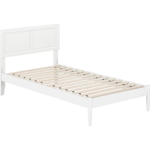 Ellarie Twin Platform Bed in White Finish Wood