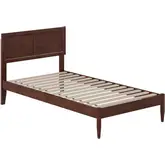 Ellarie Twin Platform Bed in Walnut Finish Wood